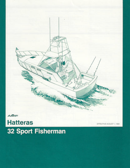 Hatteras 32 Sport Fisherman Specification Brochure