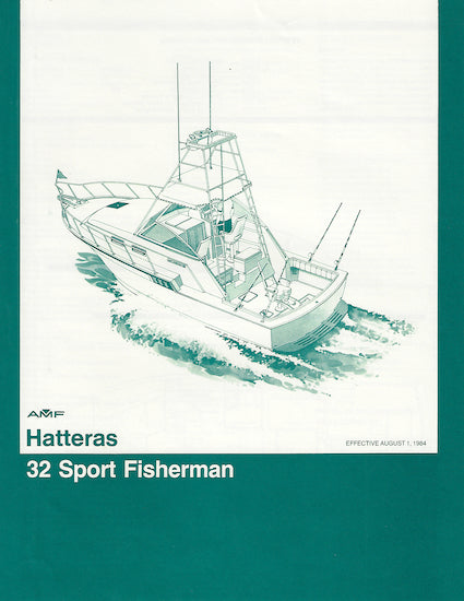 Hatteras 32 Sport Fisherman Specification Brochure
