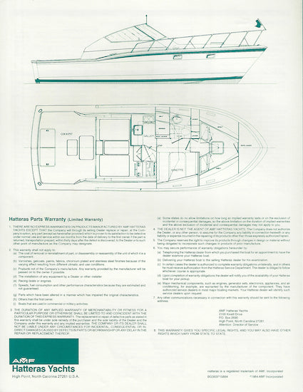 Hatteras 36 Sport Fisherman Specification Brochure