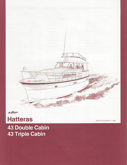 Hatteras 43 Double & Triple Cabin Specification Brochure