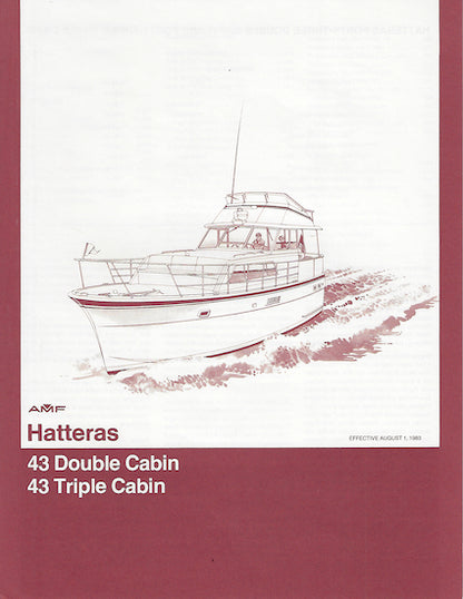 Hatteras 43 Double & Triple Cabin Specification Brochure