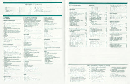 Hatteras 45 Convertible Specification Brochure