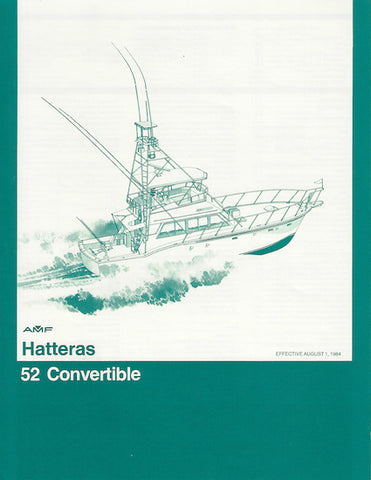 Hatteras 52 Convertible Specification Brochure