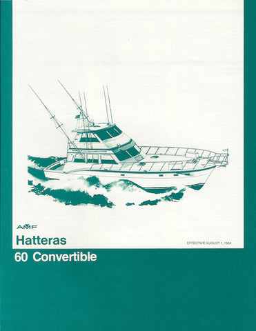 Hatteras 60 Convertible Specification Brochure