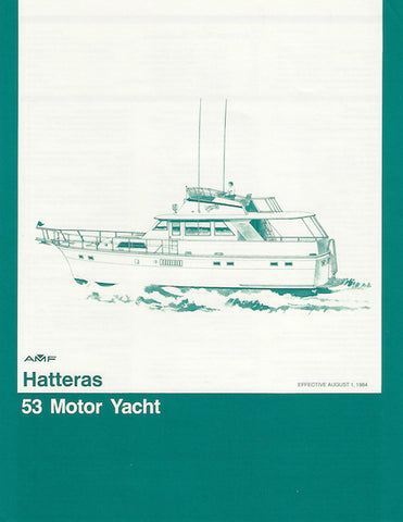 Hatteras 53 Motor Yacht Specification Brochure