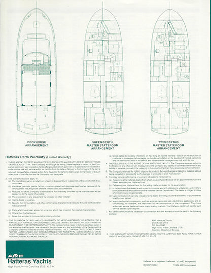 Hatteras 56 Motor Yacht Specification Brochure