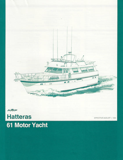 Hatteras 61 Motor Yacht Specification Brochure