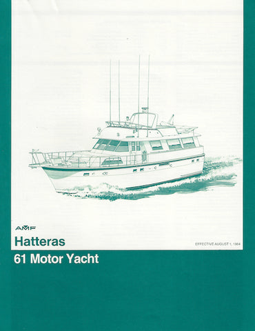 Hatteras 61 Motor Yacht Specification Brochure