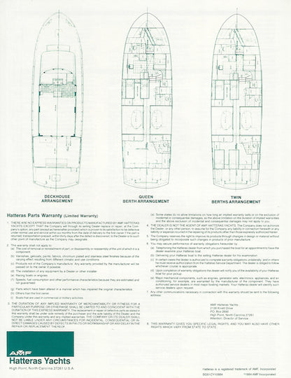 Hatteras 61 Cockpit Motor Yacht Specification Brochure