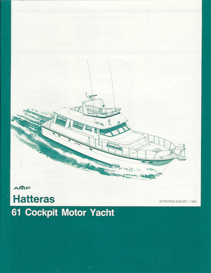 Hatteras 61 Cockpit Motor Yacht Specification Brochure