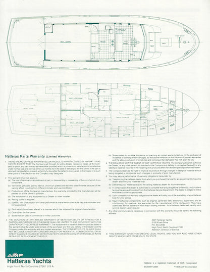 Hatteras 64 Motor Yacht Specification Brochure