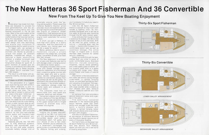 Hatteras 36 Sport Fisherman & Convertible Launch Brochure