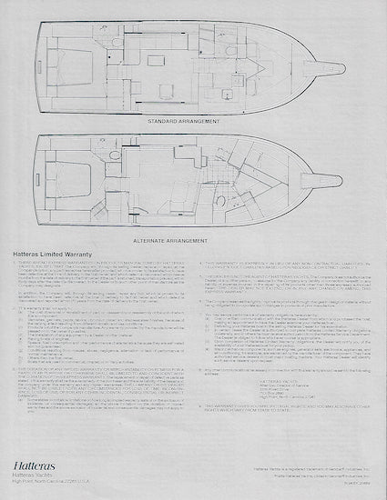Hatteras 41 Double Cabin Motor Yacht Specification Brochure