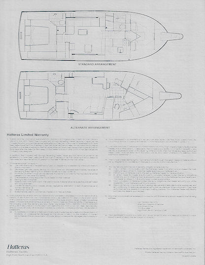 Hatteras 41 Double Cabin Motor Yacht Specification Brochure