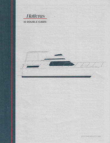 Hatteras 41 Double Cabin Motor Yacht Specification Brochure