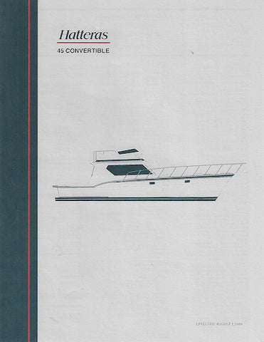 Hatteras 45 Convertible Specification Brochure