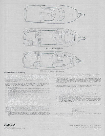 Hatteras 48 Motor Yacht Specification Brochure