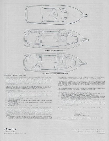 Hatteras 48 Motor Yacht Specification Brochure
