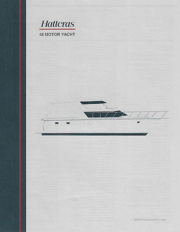Hatteras 48 Motor Yacht Specification Brochure