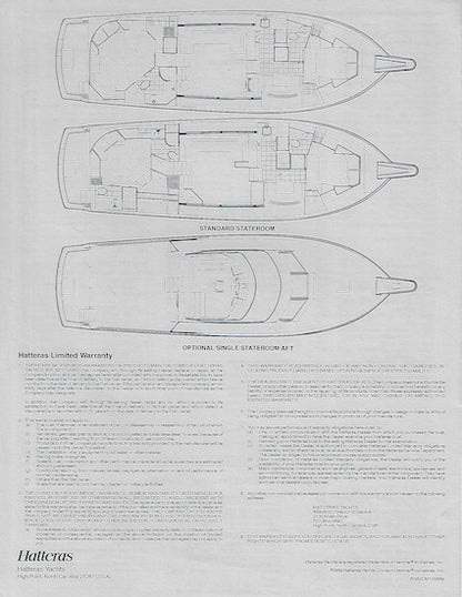 Hatteras 52 Cockpit Motor Yacht Specification Brochure