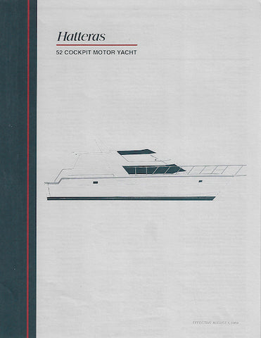 Hatteras 52 Cockpit Motor Yacht Specification Brochure