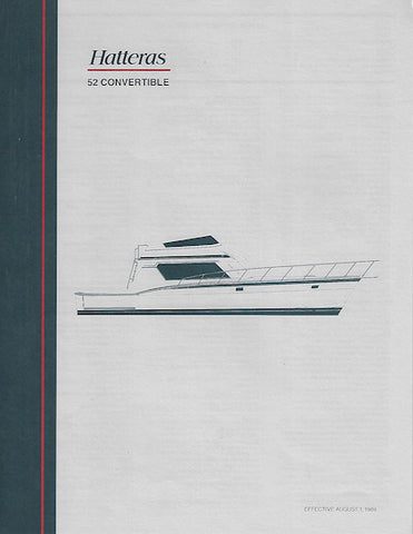 Hatteras 52 Convertible Specification Brochure