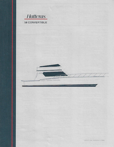 Hatteras 58 Convertible Specification Brochure