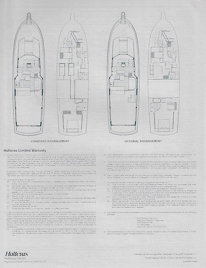Hatteras 65 Motor Yacht Specification Brochure
