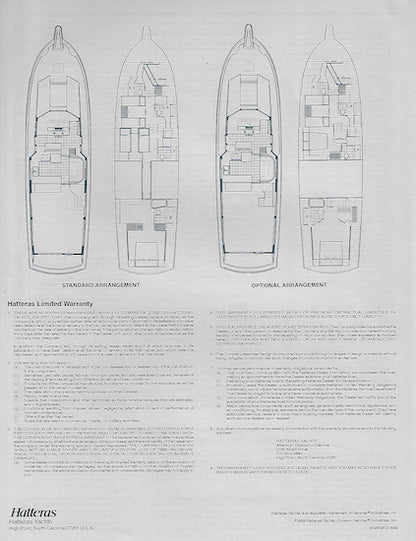 Hatteras 65 Motor Yacht Specification Brochure