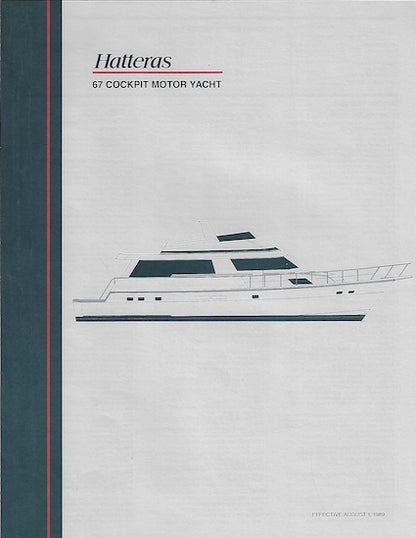 Hatteras 67 Cockpit Motor Yacht Specification Brochure
