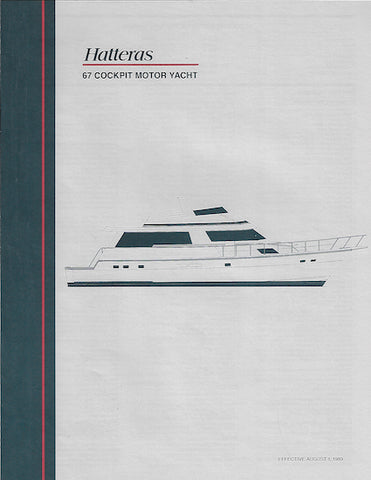 Hatteras 67 Cockpit Motor Yacht Specification Brochure