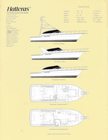 Hatteras 43 Sport Express Brochure