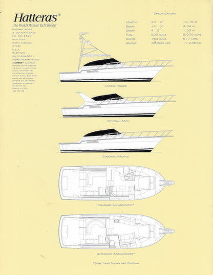 Hatteras 43 Sport Express Brochure