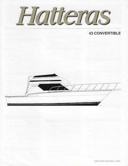 Hatteras 43 Convertible Specification Brochure