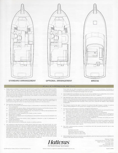 Hatteras 43 Convertible Specification Brochure