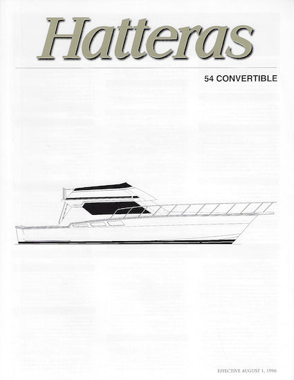 Hatteras 54 Convertible Specification Brochure