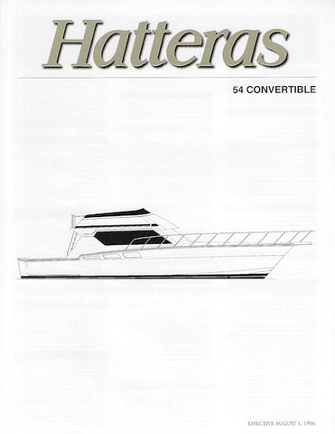 Hatteras 54 Convertible Specification Brochure