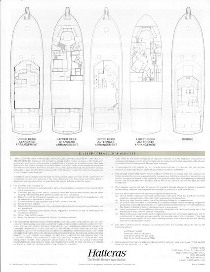 Hatteras 65 Convertible Specification Brochure