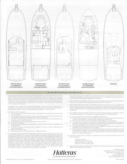 Hatteras 65 Convertible Specification Brochure