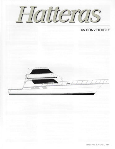 Hatteras 65 Convertible Specification Brochure