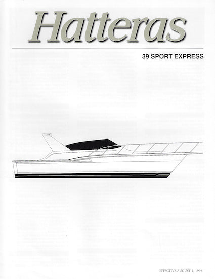 Hatteras 39 Sport Express Specification Brochure