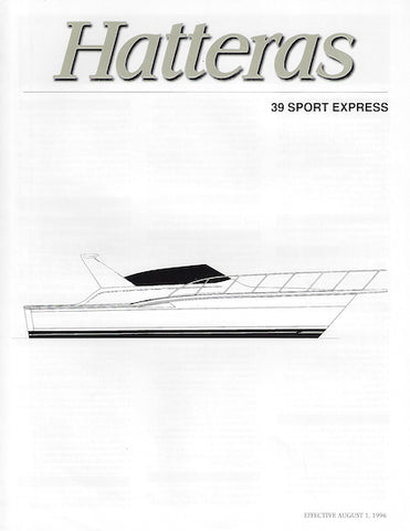 Hatteras 39 Sport Express Specification Brochure