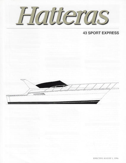 Hatteras 43 Sport Express Specification Brochure