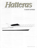 Hatteras 43 Sport Express Specification Brochure