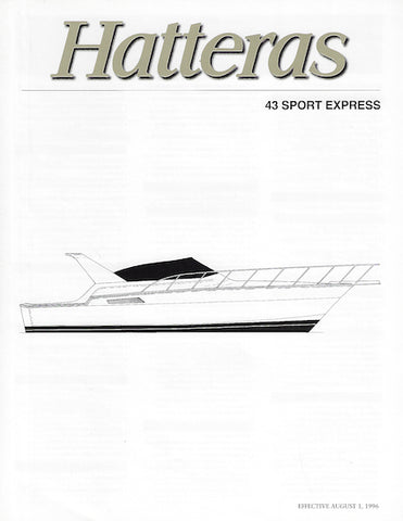 Hatteras 43 Sport Express Specification Brochure
