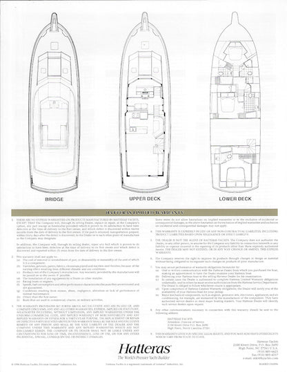 Hatteras 60 Extended Deckhouse Motor Yacht Specification Brochure