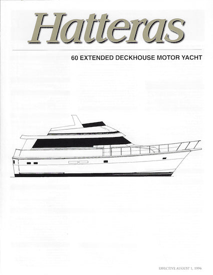Hatteras 60 Extended Deckhouse Motor Yacht Specification Brochure