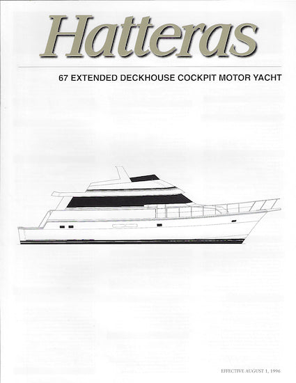Hatteras 67 Extended Deckhouse Cockpit Motor Yacht Specification Brochure