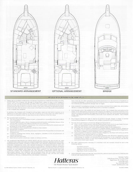 Hatteras 41 Double Cabin Motor Yacht Specification Brochure