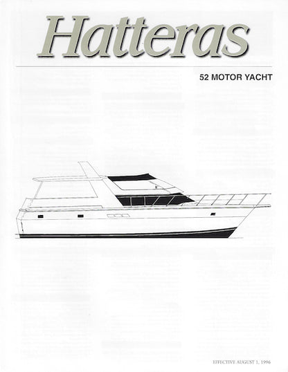 Hatteras 52 Motor Yacht Specification Brochure